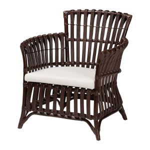 Brooklyn Bohemian Very Dark Brown Rattan Arm Chair