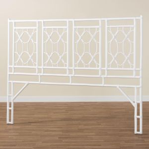 Sampson Bohemian White Rattan King Size Standalone Headboard