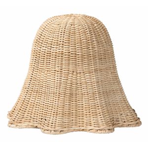 Semira Bohemian Natural Scalloped Rattan Pendant Lampshade
