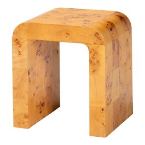 Revelle Modern and Contemporary Natural Light Mappa Burl Wood End Table