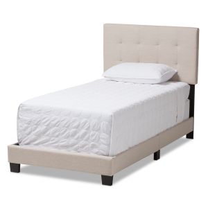 Brookfield Modern and Contemporary Beige Fabric Twin Size Bed
