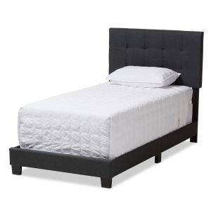 Brookfield Modern and Contemporary Charcoal Grey Fabric Twin Size Bed