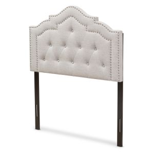 Edith Modern and Contemporary Greyish Beige Fabric Twin Size Headboard