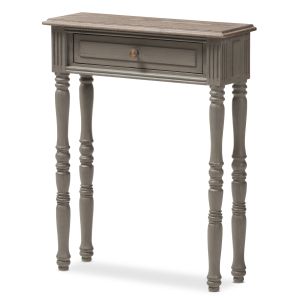 Noemie Country Cottage Farmhouse Brown Finished 1-Drawer Console Table