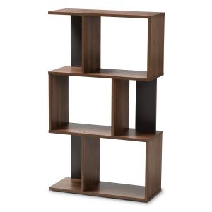Legende Modern and Contemporary Brown and Dark Grey Finished Display Bookcase