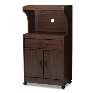 Tannis Modern and Contemporary Dark Walnut Finished Kitchen Cabinet