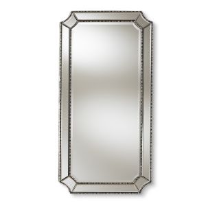 Romina Art Deco Antique Silver Finished Accent Wall Mirror