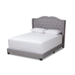 Aden Modern and Contemporary Grey Fabric Upholstered King Size Bed