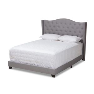 Alesha Modern and Contemporary Grey Fabric Upholstered King Size Bed