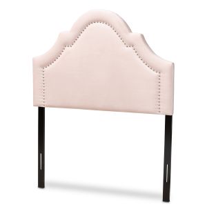 Rita Modern and Contemporary Light Pink Velvet Fabric Upholstered Twin Size Headboard