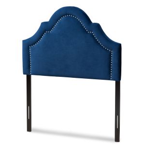 Rita Modern and Contemporary Navy Blue Velvet Fabric Upholstered Twin Size Headboard