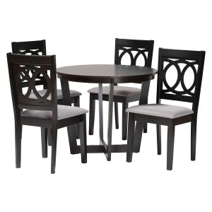 Kara Modern Grey and Dark Brown Finished Wood 5-Piece Dining Set