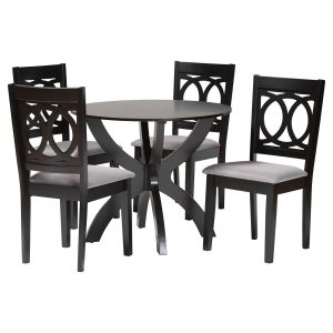 Rita Modern Grey and Dark Brown Finished Wood 5-Piece Dining Set