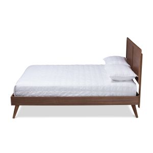 Artemis Mid-Century Modern Walnut Brown Finished Wood Full Size Platform Bed