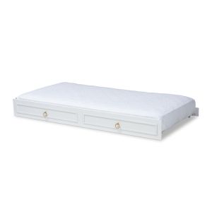 Mariana Classic and Traditional White Finished Wood Twin Size Trundle