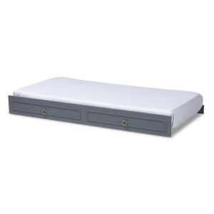 Mariana Classic and Traditional Grey Finished Wood Twin Size Trundle