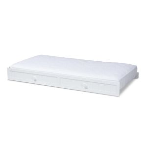 Neves Cottage Farmhouse White Finished Wood Twin Size Trundle