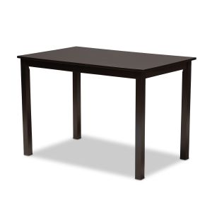 Lucie Modern and Contemporary Grey Fabric Upholstered Espresso Brown Finished 5-Piece Wood Dining Set