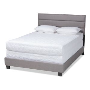 Ansa Modern and Contemporary Grey Fabric Upholstered Queen Size Bed