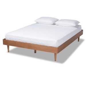 Rina Mid-Century Modern Ash Wanut Finished Full Size Wood Bed Frame