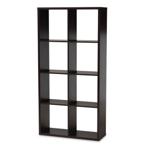 Janne Modern and Contemporary Dark Brown Finished 8-Cube Multipurpose Storage Shelf