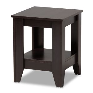Audra Modern and Contemporary Dark Brown Finished Wood End Table