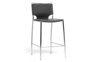 Montclare Modern and Contemporary Black Bonded Leather Upholstered 2-Piece Counter Stool Set