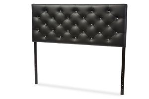 Viviana Modern and Contemporary Black Faux Leather Upholstered Button-tufted Queen Size Headboard