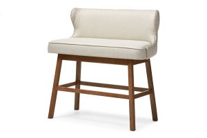 Gradisca Modern and Contemporary Light Beige Fabric Button-tufted Upholstered Bar Bench Banquette
