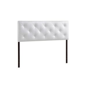 Baltimore Modern and Contemporary Full White Faux Leather Upholstered Headboard