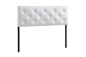 Baltimore Modern and Contemporary King White Faux Leather Upholstered Headboard