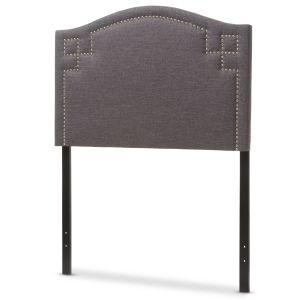 Aubrey Modern and Contemporary Dark Grey Fabric Upholstered Twin Size Headboard 