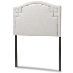 Aubrey Modern and Contemporary Grayish Beige Fabric Upholstered Twin Size Headboard 