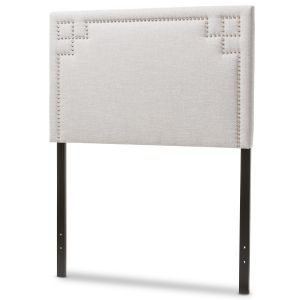 Geneva Modern and Contemporary Grayish Beige Fabric Upholstered Twin Size Headboard 