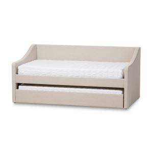 Barnstorm Modern and Contemporary Beige Fabric Upholstered Daybed with Guest Trundle Bed