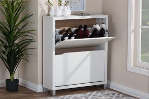 Simms White Modern Shoe Cabinet