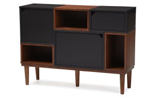 Anderson Mid-century Retro Modern Oak and Espresso Wood Sideboard Storage Cabinet