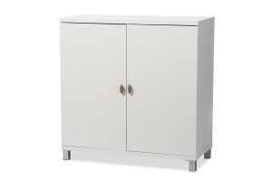 Marcy Modern and Contemporary White Wood Entryway Handbags or School Bags Storage Sideboard Cabinet