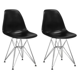Eiffel Side Dining Chairs With Chrome Legs  (Set of 2)