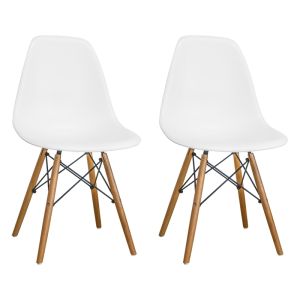 Eiffel Dining Chairs With Wood Legs (Set of 2)