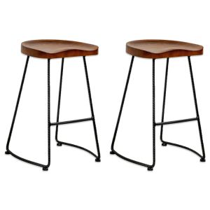 Potter Wood Counter Stool 2-Pack Metal Leg 