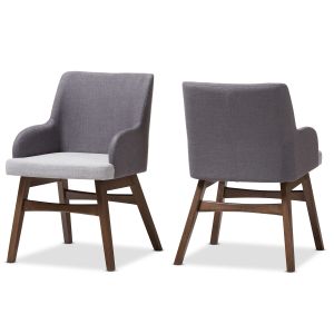 Monte Mid-Century Modern Two-Tone Grey Fabric Armchair (Set of 2)