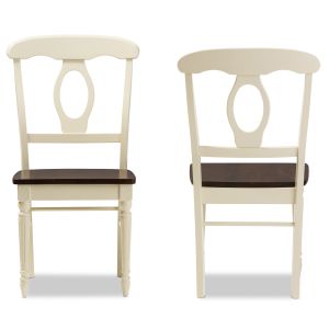 Napoleon French Country Cottage Buttermilk and "Cherry" Brown Finishing Wood 5-Piece Dining Set