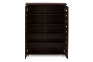 Adalwin Modern and Contemporary 2-Door Dark Brown Wooden Entryway Shoes Storage Cabinet