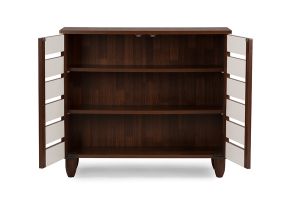 Gisela Oak and White 2-tone Shoe Cabinet With 2 Doors