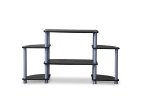 Orbit Black and Silver 3-Tier TV Stand