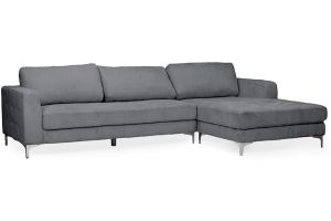 Agnew Contemporary Light Beige Microfiber Right Facing Sectional Sofa