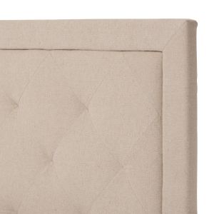 Paris Modern and Contemporary Beige Linen Upholstered Twin Size Tufting Bed 