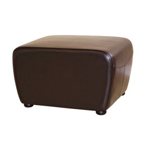 Dark Brown FauxOttoman with Rounded Sides