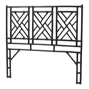 Karavo Bohemian Black Natural Rattan King Size Standalone Headboard